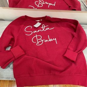 NWT! Santa Baby ribbed pullover sweatshirt